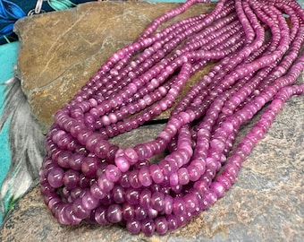 Wondrous Natural Star Ruby rondelles. 3-5.5mm graduated Handcut Natural Ruby Beads  / Jewellery Making Red Pink Gemstone