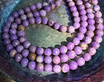Purple natural Phosphosiderite Round beads / Rare Gemstone Beads 4.5mm approx beads