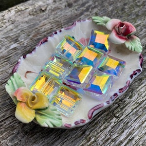 Bead crystals Magic Austrian Crystal Square Lozenge Beads 12x9mm  / Two Tone Crystal Beads / Square Beads / Mystic Crystal Beads 2X