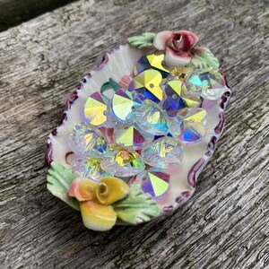 Bead crystals  Magic Austrian Crystal Heart Lozenge Beads 12x9mm  / Two Tone Crystal Beads / Heart Shaped Beads / Mystic Crystal Beads 2X