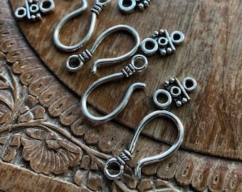 Super useful hook clasp sets silver plated 25mm - 1 clasp