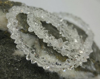 Herkimer Diamond Drilled Crystal Beads AAA High Quality Healing Gemstone Beads / Choose Quantity 3-5mm