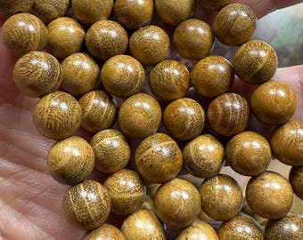 Natural  soft brown Rosewood round brown beads 8mm - Buddhist beads Guru Full strand