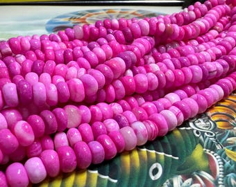 Geweldige multi-tone Candy Stripe Pink Rose Opal handgesneden rondel kralen spacer unieke kralen ongeveer 7 mm handgesneden rustieke kralen