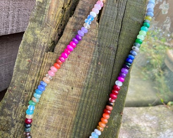 Natural 10mm Multicolor Gemstone Round Beads Stretchable