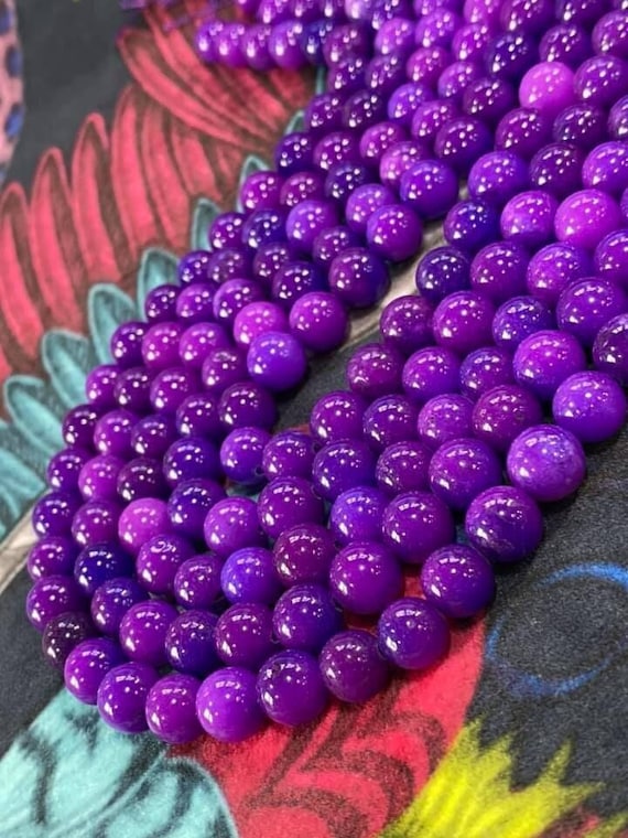 Dyed Purple Magenta Violet Mauve Jasper Round beads / Jasper Gemstone Beads  15.5' strand 8mm beads