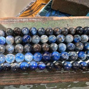 Natural rustic handcut deep Blue Kyanite Round Smooth Beads 8mm APPROX   Blue Gemstone Beads Kyanite Gemstone round Beads