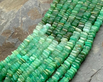 Chrysoprase Faceted Roundel Beads 6mm,Chrysoprase Faceted Rondelle,Cut Gemstone Bead,shaded Chrysoprase green gemstone beads,loose beads,