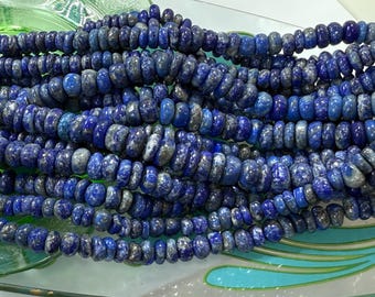 Lapis Lazuli  Handcut Rustic Smooth Round Rondelle Beads 7, 8 or 8m / Lapis Beads / Lapis Lazuli Gemstone Nuggets / rustic natural Gemstones