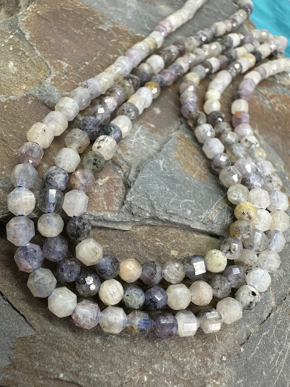 Purple Phantom Quartz Auralite Inclusions Faceted Lantern Deco Cut