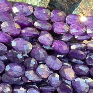 Purple Violet Mauve hand faceted Moonstone Oval beads / Rare unique beads for jewellery making 12-18 special beads
