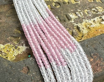 Cubic Zirconia Diamond Shimmer Clear / Pink Sparkly Micro Faceted Rondelle Beads 3  mm CZ Beads  Sparkly beads