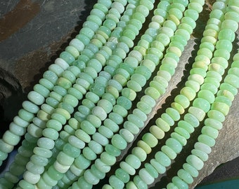 Amazing glowy multi tonal  Mint  green Opal handcut rondelle beads spacer unique beads 5-6mm  approx handcut rustic beads