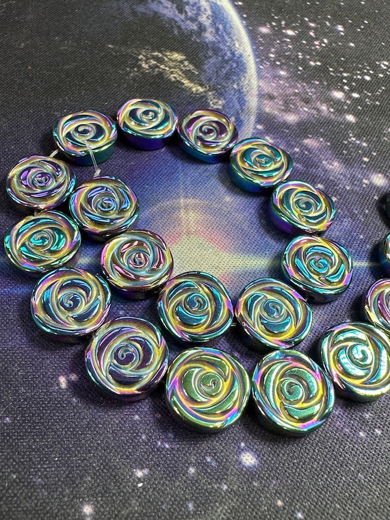 Hematite, Titanium Coated - Focal Bead Hematite, Titanium Coated - Focal Bead
