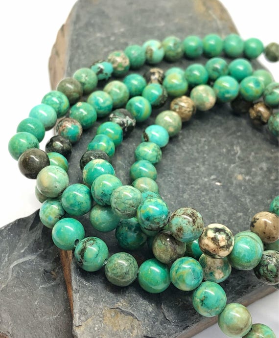 6mm Rose Africa Turquoise Round Beads 15.5/"