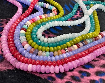 Mixed Multi Gemstone Quartz Rondelle Disc Beads 8mm Mixed colours colors Rainbow beads