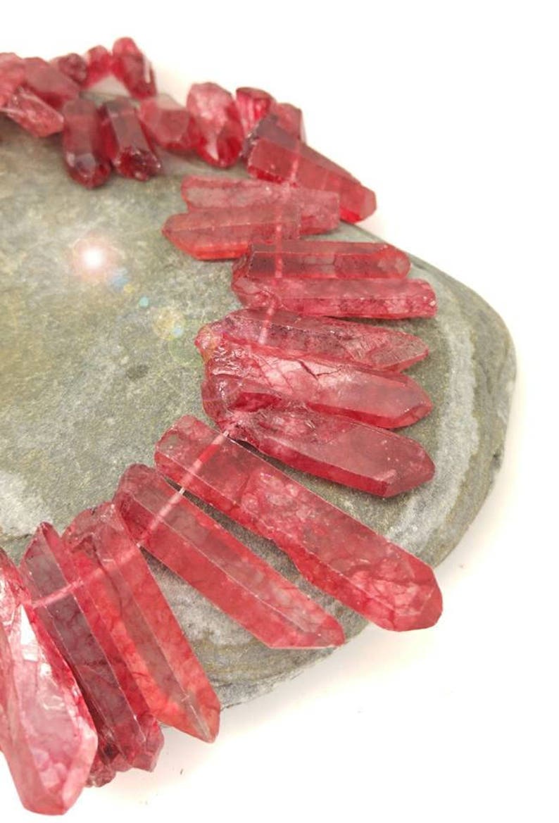 Red Wine Veined Quartz Top Drilled Beads 1728mm mm / Quartz Etsy