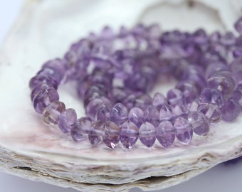 Amethyst natural Handmade Rondelle Disc Beads 4-4.5 mm approx Lilac Brazilian  Gemstone Beads Cape Amethyst Beads February Birthstone