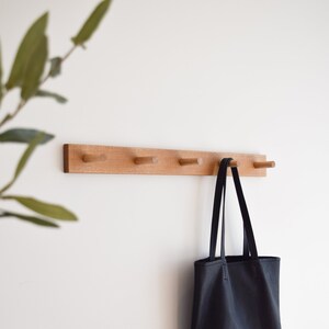 Hallway Hooks, Entrance Hooks, Oak Hat and Coat Hooks, Wooden Oak Wall ...