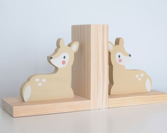 Deer Bookends for Kids, Woodland Nursery Decor, Woodland Kids Decor, Children's Bookends, Deer Nursery, Forest Themed Nursery, Baby Shower