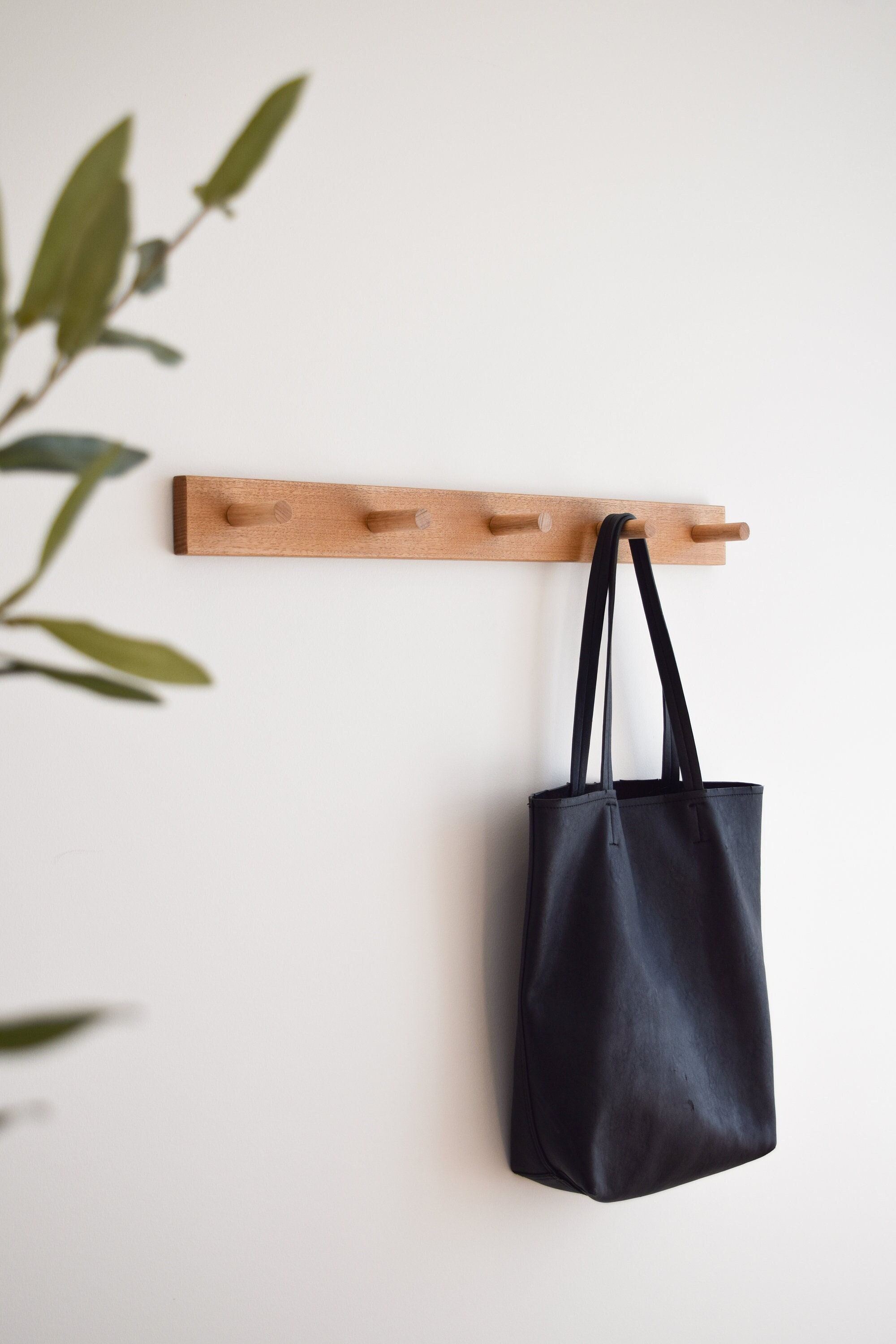 Hallway Hooks, Entrance Hooks, Oak Hat and Coat Hooks, Wooden Oak Wall ...