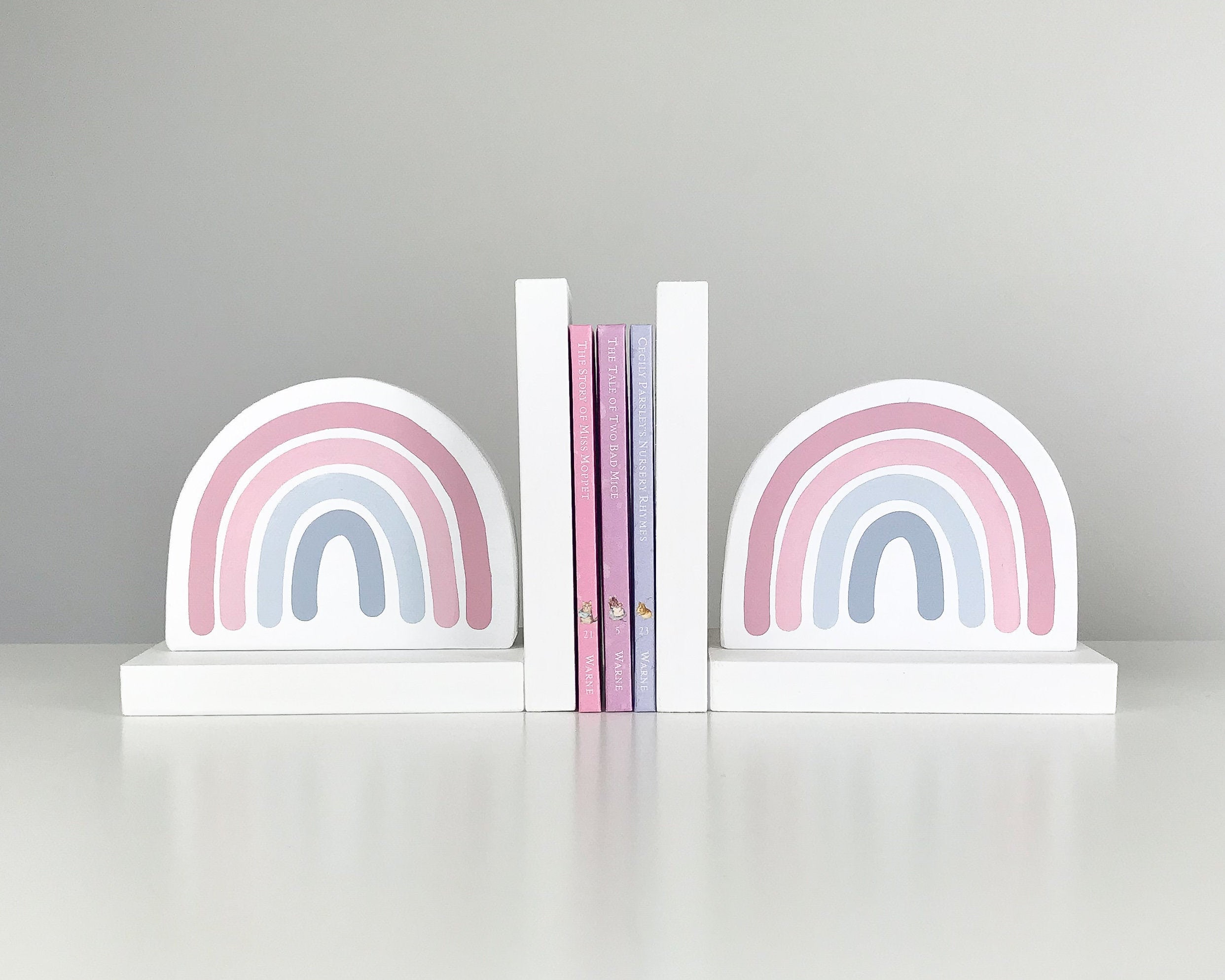 Rainbow Bookends Pastel Nursery Decor Book Ends for Kids Etsy