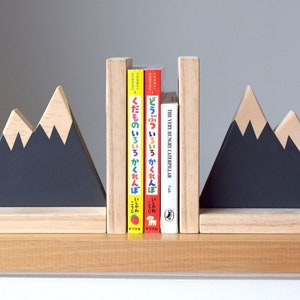 Mountain Peak Bookends, Woodland Nursery Decor, Modern Bookends, Bookends for Kids, Mountain Peak Decor, Book Decor, Kid Decor,Scandi Style image 2