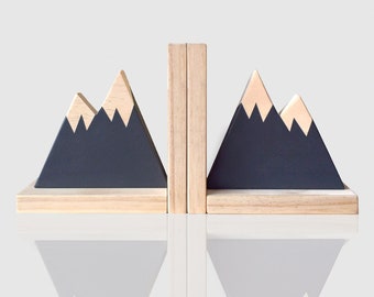 Mountain Peak Bookends,  Woodland Nursery Decor, Modern Bookends, Bookends for Kids, Mountain Peak Decor, Book Decor, Kid Decor,Scandi Style