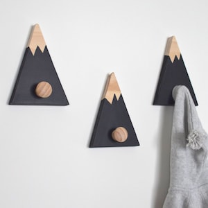 Wall Hooks for Kids, Mountain Wall Hook, Mountain Peak Coat Hook, Adventure Nursery Decor, Woodland Nursery Decor, Mountain Nursery Decor