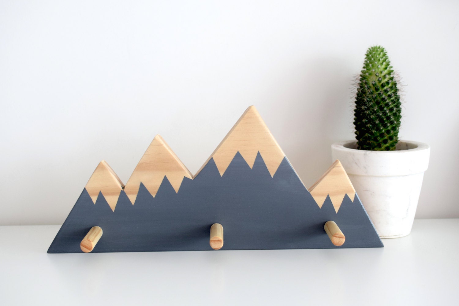 Mountain Peak Wall Hooks Woodland Nursery Woodland Nursery Etsy