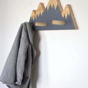 Mountain Peak Wall Hooks, Woodland Nursery, Woodland Nursery Decor, Wall Hooks For Kids image 2