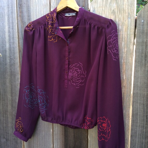 burgundy sheer blouse