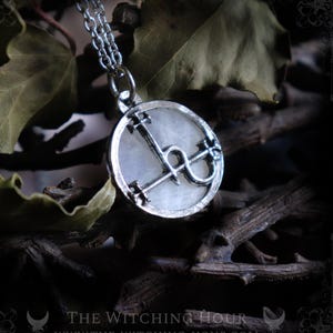 Sigil of Lilith necklace with onyx or rainbow moonstone, seal of goddess Lilith, occult jewelry