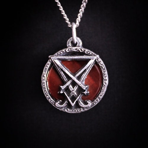 Sigil of Lucifer Necklace With Black Onyx Luciferian Jewelry - Etsy