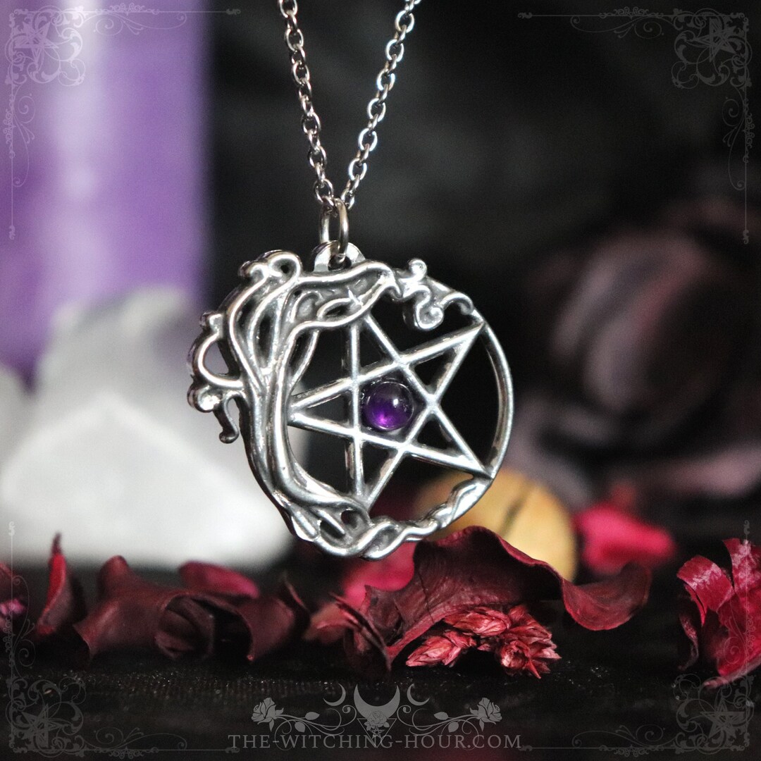 VASSAGO Collana Uomo E Donna Con Ciondolo Albero Della Vita E Pentacolo | Acciaio Inossidabile, Catena Regolabile 45-50cm, Oro/Argento