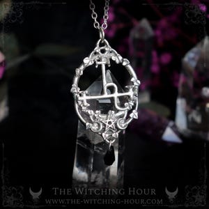 Handgemaakte ketting met Lilith-symbool - esoterische, heksenachtige, mystieke sieraden