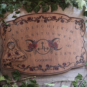 Sigil de Lilith sur planche ouija en bois peinte à la main, design unique artisanal