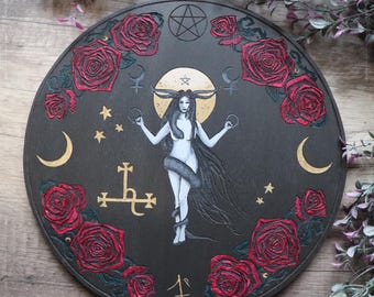 Lilith altar ornament, Lilith's sigil decoration, totally handmade and hand painted