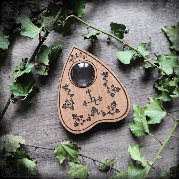 Pointeur ouija avec sigil de Lilith, goutte en bois gravé outil pour le spiritisme ou décoration ésotérique, arts occultes