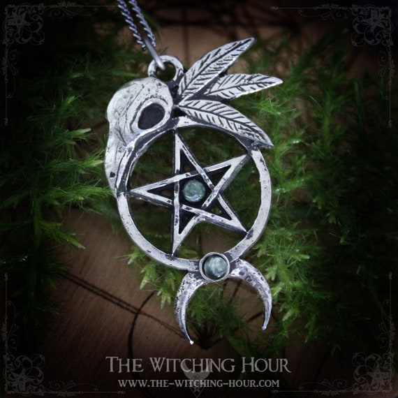 Beldiamo Pendentif corbeau du pentacle fait main en argent sterling 925 6,5 g