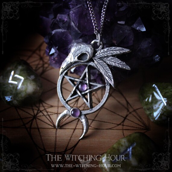 Beldiamo Pendentif corbeau du pentacle fait main en argent sterling 925 6,5 g