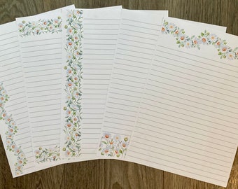 Daisy Writing Paper, A4 Writing Paper, Floral Stationery, Lined Writing Paper, Plain Stationery, Writing Paper, Pretty Paper, Daisies