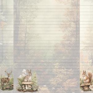 Woodland Animals Writing Paper: A4 Stationery Set