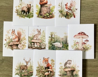 Wildlife Notecards, Animal Notelets, Blank Cards, Pack of Cards, Wildlife Cards, Animal Note Cards, Animal Stationery, Cards and Envelopes