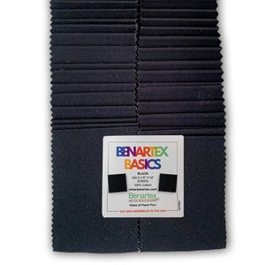 Benartex Basics Black Strips, 40 Strips 2.5&quot; x 42&quot;