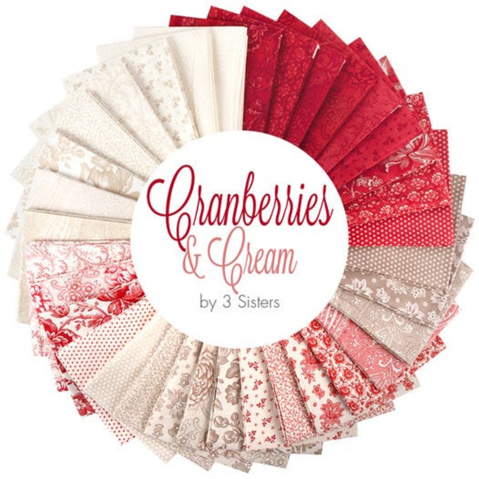Cranberries Cream 34 Piece Fat Quarter Bundle by Three Sisters Etsy