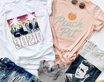 90210 t-shirt Vintage beverly hills tshirt vintage Tshirt Brandon Tees Peach Pit Luke T-shirt gift for her gift 80s graphic tee