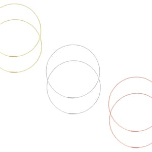 Endless Hoop Earrings 14K Solid Gold 75mm Extra Large Hoop Earrings, 1.2mm Thin Wire Hoop Earrings Women, Minimalist Hoops, Gift For Her