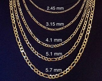 アクセサリー beliver jewery 14k figaro necklace 45cn 24
