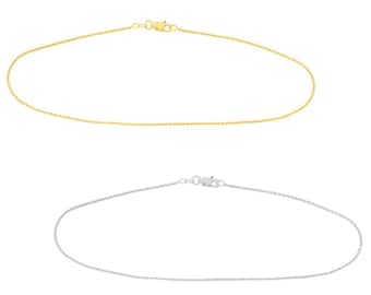 14K Gold Anklet For Women, 14K Solid Yellow White Gold Wheat Chain Ankle Bracelet, Dainty 14K Gold Foxtail Chain Foot Bracelet